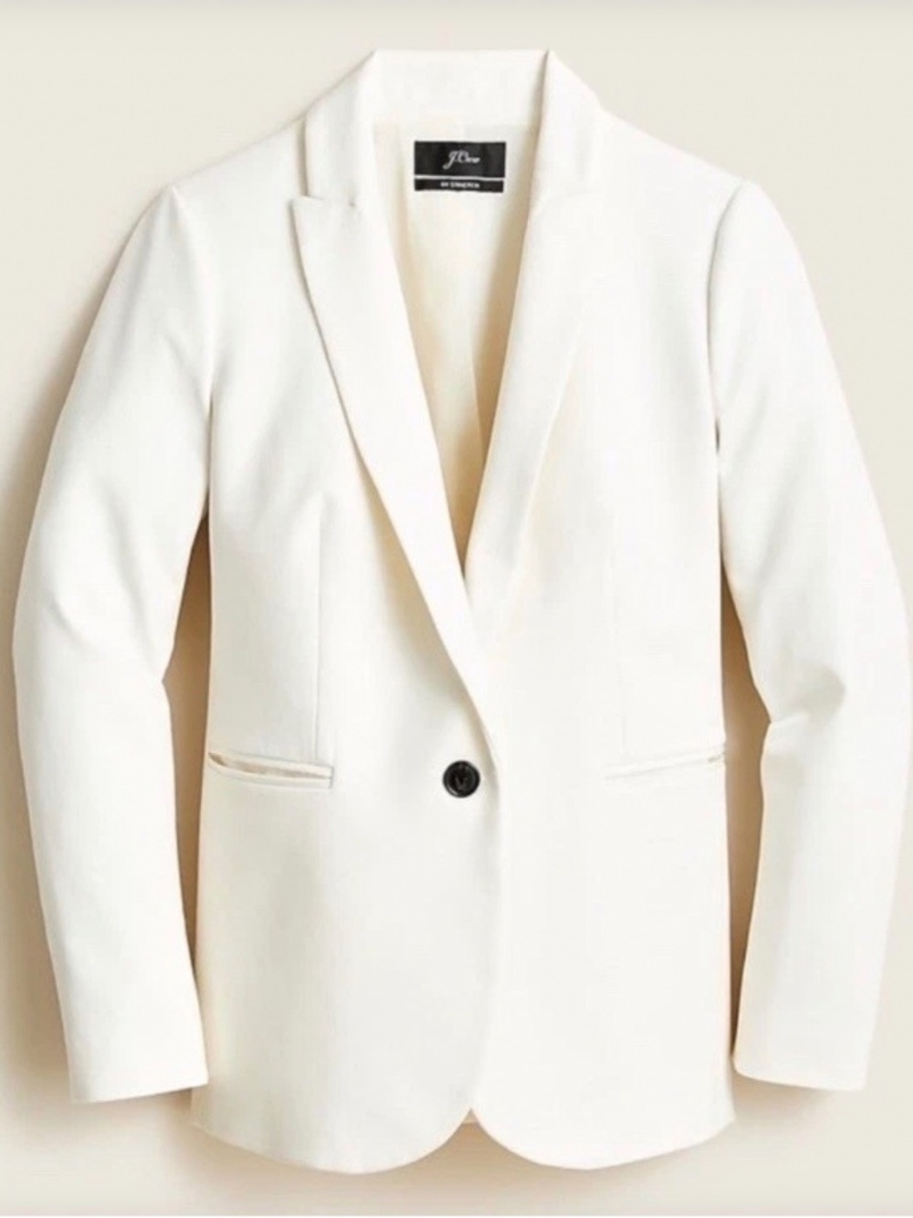 J. Crew Parke Blazer in White/Ivory Stretch Cotton | 0 | Excellent Condition